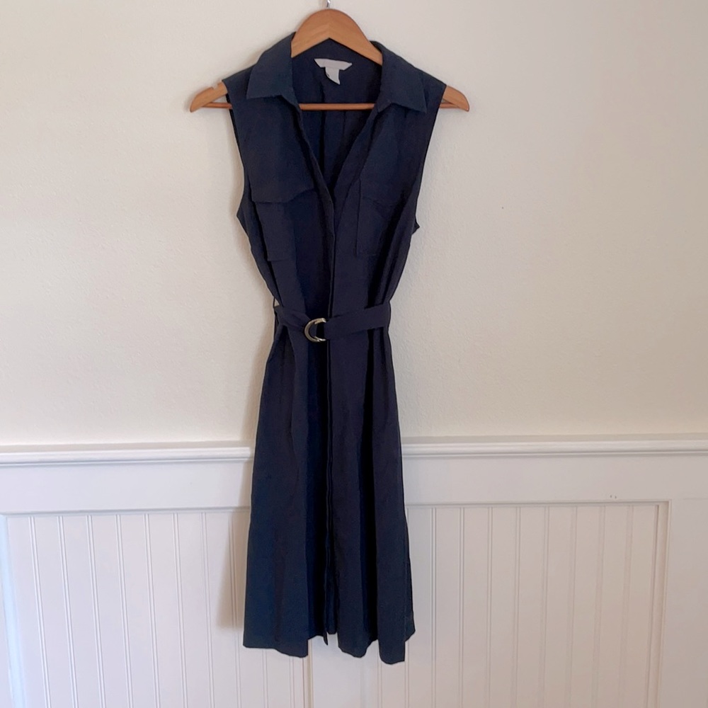H&M navy midi dress size 10